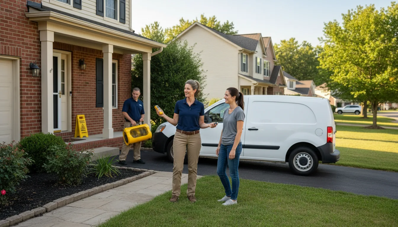 Residential water damage restoration in Dover, IL
